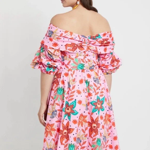 Eloquii Pink Floral Off-Shoulder Dress - Picture 3 of 8